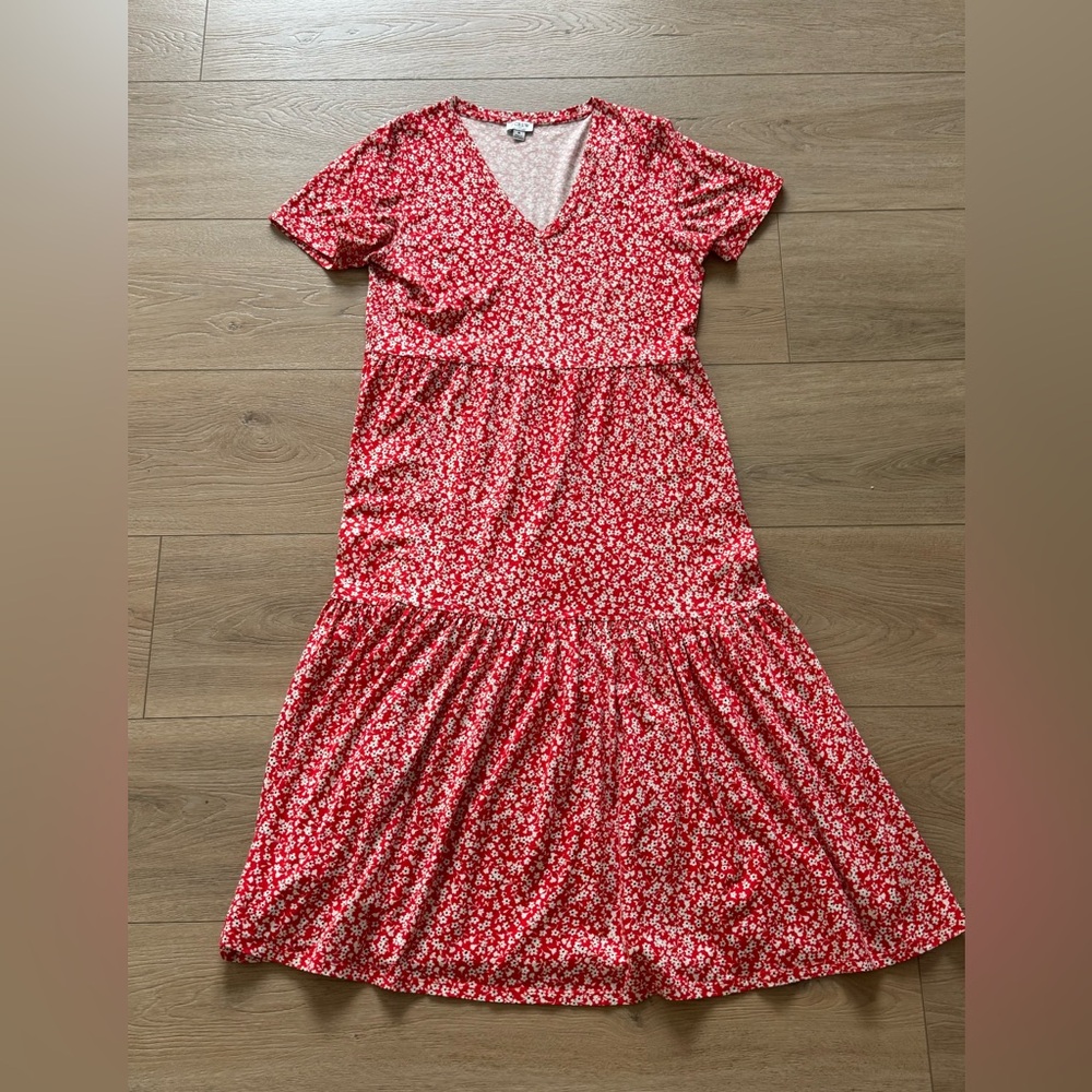 J. Crew Red Floral Maxi Dress
